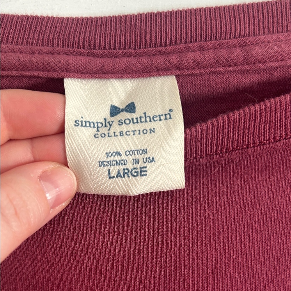 Simply Southern Men's Maroon Long Sleeve Shirt - Picture 3 of 7